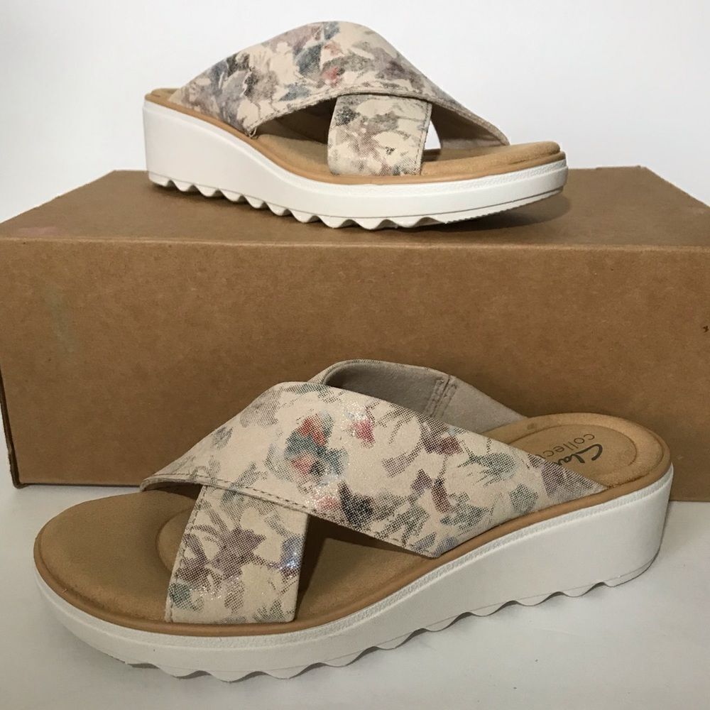 Clarks Collection Jillian Gem Wedge Slide Sandals